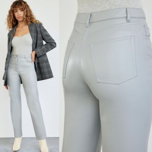 NWT Wilfred Melina Marble Grey Vegan Leather Pants, Size 16 - Picture 9 of 9